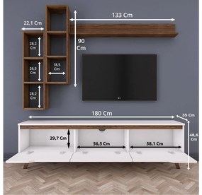 Mobilier living Mitevu 10 (alb + Nuc) . 1095672