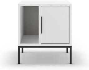 Noptieră albă cu rafturi Lani – Marckeric