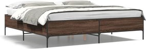vidaXL Cadru de pat, stejar maro, 180x200 cm, lemn prelucrat și metal