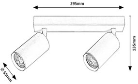 Spot de tavan SOLO 2xGU10/25W/230V negru Rabalux 2085