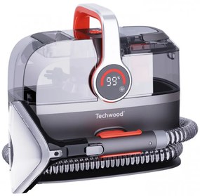 Aparat multifunctional cu aburi si aspirator Techwood TAN-7055V, 600/800W, Rezervor de apa curata si reziduala, 3 moduri, Afisaj digital, Gri/Portocaliu