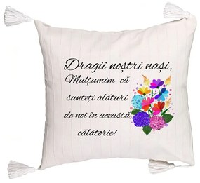 Perna Decorativa cu Franjuri pentru Nasi 1, 45x45 cm, Cu fermoar