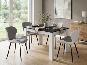 Masa de sufragerie neagra cu picioare albe MADO 120x80