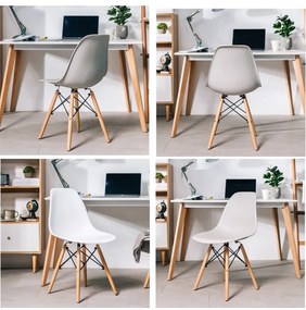 ShopJK SCAUN CLASSIC ALB, STILUL SCANDINAV