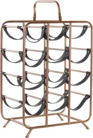 Suport de sticle din metal si piele " Wine Rack "