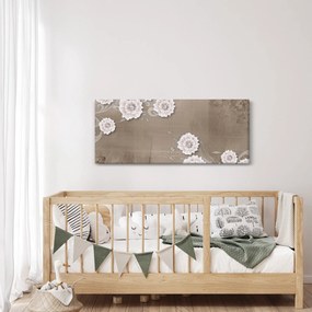 Tablou - Draperie cu flori (120x50 cm)