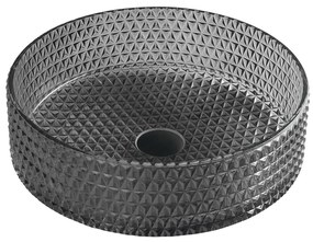 Chiuvetă neagră rotundă din sticlă ø 39,5 cm Maragua – Sapho