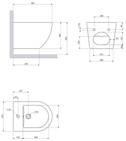 OMNIRES OTTAWA BIBP - Bideu suspendat OTTAWA, ceramică, alb lucios