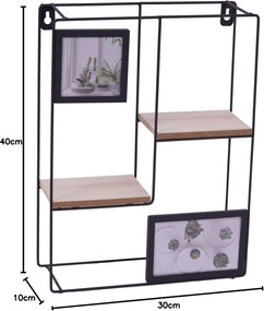 OFERTA Polita de perete cu rame foto KIVORA 40x30 cm, neagra calitatea II
