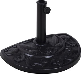 Outsunny Bază pentru Umbrelă Semicirculară de Ø38 mm si Ø48 mm cu Manivelă, 50x31x32 cm, Negru | Aosom Romania