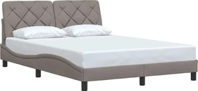 vidaXL Cadru de pat fără saltea, gri taupe, 140x190 cm, textil