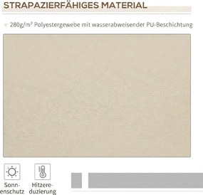 Outsunny Copertină Rabatabilă Exterior, Copertină Extensibilă, Copertină Tip Roll-Up cu Deschidere Manivelă, 350x250 cm, Crem | Aosom Romania