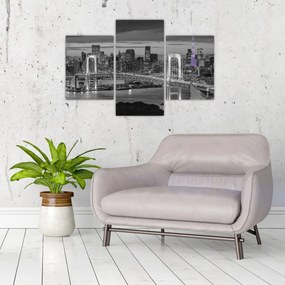 Tablou - Orașul mare cu turnul mov (90x60 cm)