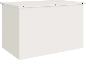 vidaXL Cutie de depozitare exterioară Alb 80 x 50,5 x 50 cm Oțel