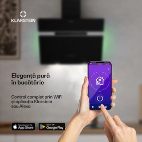 Klarstein Alina hotă de bucătărie | 60 cm | Smart | 600 m³/h | Silențioasă | Clasa energetică A
