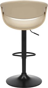 Scaun de bar pivotant ORGANIC stejar/ bej crem