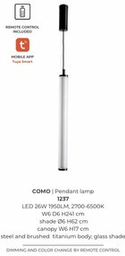 Lustra LED smart cu telecomanda COMO titan periat