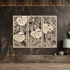 SENTOP | Pictură murală din trei piese cu frunză de monstera | TROPICI