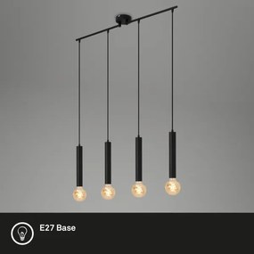 Lustră pe cablu LONGA 4xE27/60W/230V negru Briloner