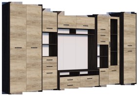Mobilier cameră de zi Moledo (stejar gri + stejar canterbury). 1014007