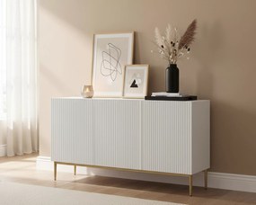 Comodă Nicole 150 cm - Mat alb / picioare aurii
