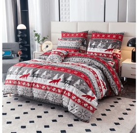 Lenjerie de pat din microfibra de flanel SNOWY FOREST gri Dimensiune lenjerie de pat: 70 x 90 cm | 140 x 200 cm