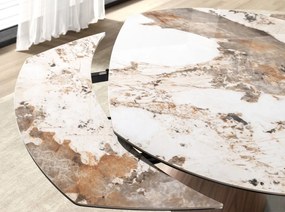 Masa extensibila design LUX Porcelain Marble 130-190cm