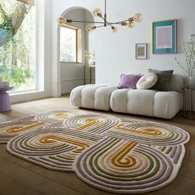 Covor verde țesut manual din lână 160x230 cm Spiral Shaped – Flair Rugs