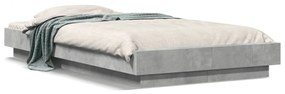 3281206 vidaXL Cadru de pat, gri beton, 100x200 cm, lemn prelucrat