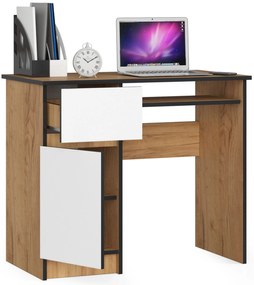 Masă PC Bhaskar (Stejar craft + Alb) (S). 1070890
