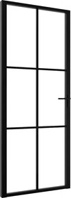 vidaXL Ușă de interior, negru, 83x201,5 cm, sticlă ESG și aluminiu