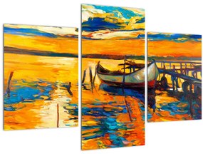 Tablou - Barca la apus de soare (90x60 cm)