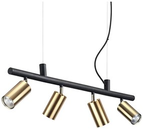Lustră LED pe cablu Ideal Lux DYNAMITE 4xGU10/7W/230V CRI 90 negru/alamă