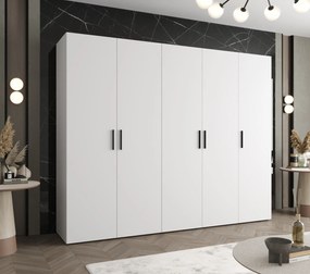 Dulap de haine 250 cm Borry 1 (alb + Negru). 1125780