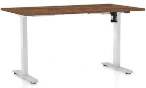 Masă înălțime reglabilă OfficeTech A, 120 x 80 cm, picioare albe, stejar silverjack