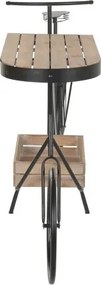 Stand decorativ din metal și lemn, aspect natur, "Vintage Bicycle"