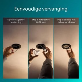 Philips - Set 5 buc. Spot încastrat PERIDOT 1xGU10/7W/230V negru