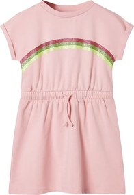 vidaXL Rochie pentru copii cu șnur în talie, roz deschis, 104