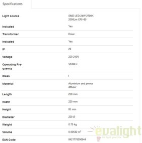 SPOT LED INCASTRABIL MODERN SON-2 24W 42929