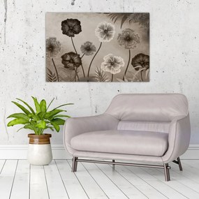 Tablou - Flori desenate (90x60 cm)