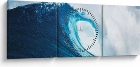 Tablou - Val oceanic (cu ceas) (90x30 cm)