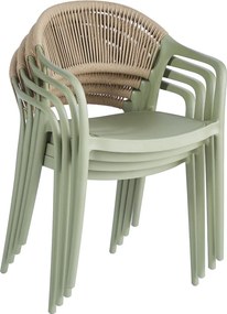 Scaun stivuibil, verde/bej LEXTON