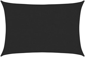 vidaXL Pânză parasolar, negru, 2,5x4 m, HDPE, 160 g/m²