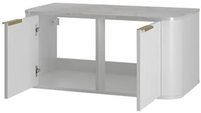 Set mobilier baie Mekona I (Alb mat + Marmură Alb + auriu) (cu chiuvetă și sifon). 1103870