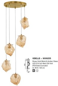 Lustra cu 5 Pendule design decorativ modern ODELLE