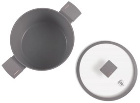 Oală cu capac 24 cm, 4.1L – Berlinger Haus Taupe Collection BH 8101, antiaderentă, pentru gătit zilnic sănătos, design modern