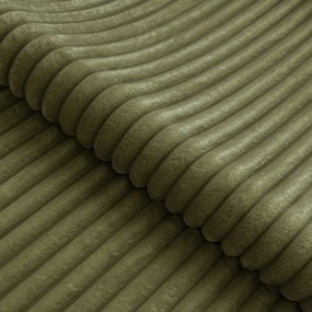 Colțar verde cu tapițerie din catifea reiată (cu colț pe partea dreaptă/în formă de ”L”) Marbeya – Ropez