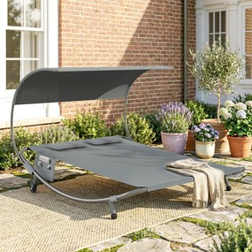 Outsunny plajă balcon parasolar dublu matrimonial | Aosom Romania