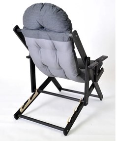 Șezlong de grădină gri închis din lemn pliabil Borneo – Rojaplast