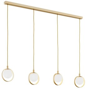 Lustra cu 4 pendule design modern Saturnia auriu